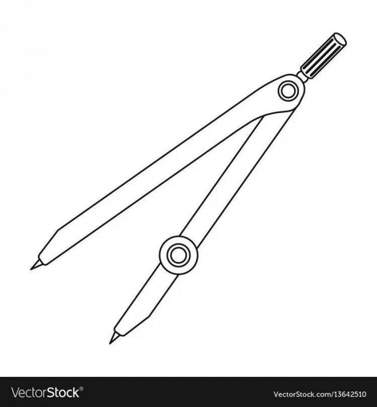 Exciting compass coloring page