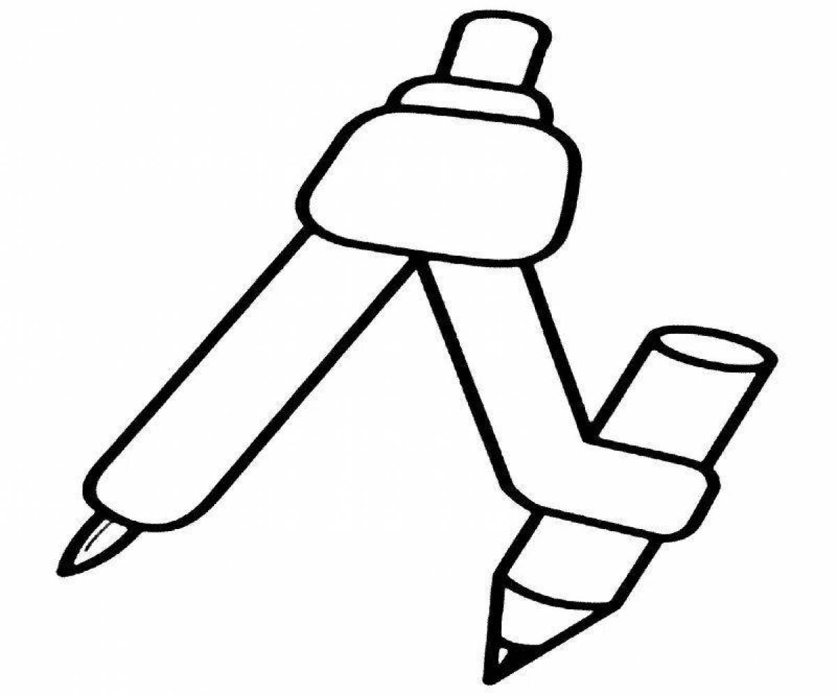 Glowing compass coloring page