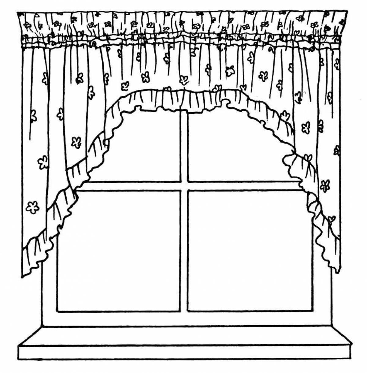 Adorable coloring page window
