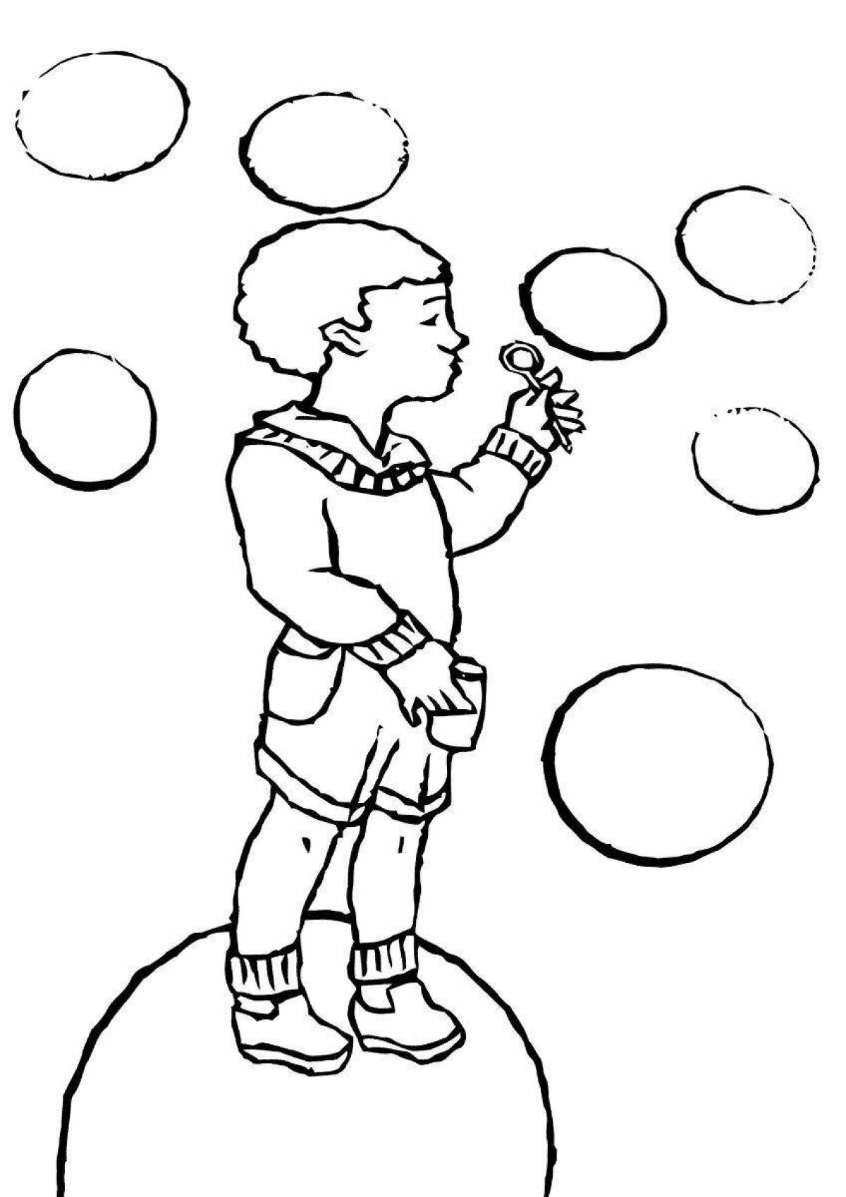 Sparkling bubbles for coloring