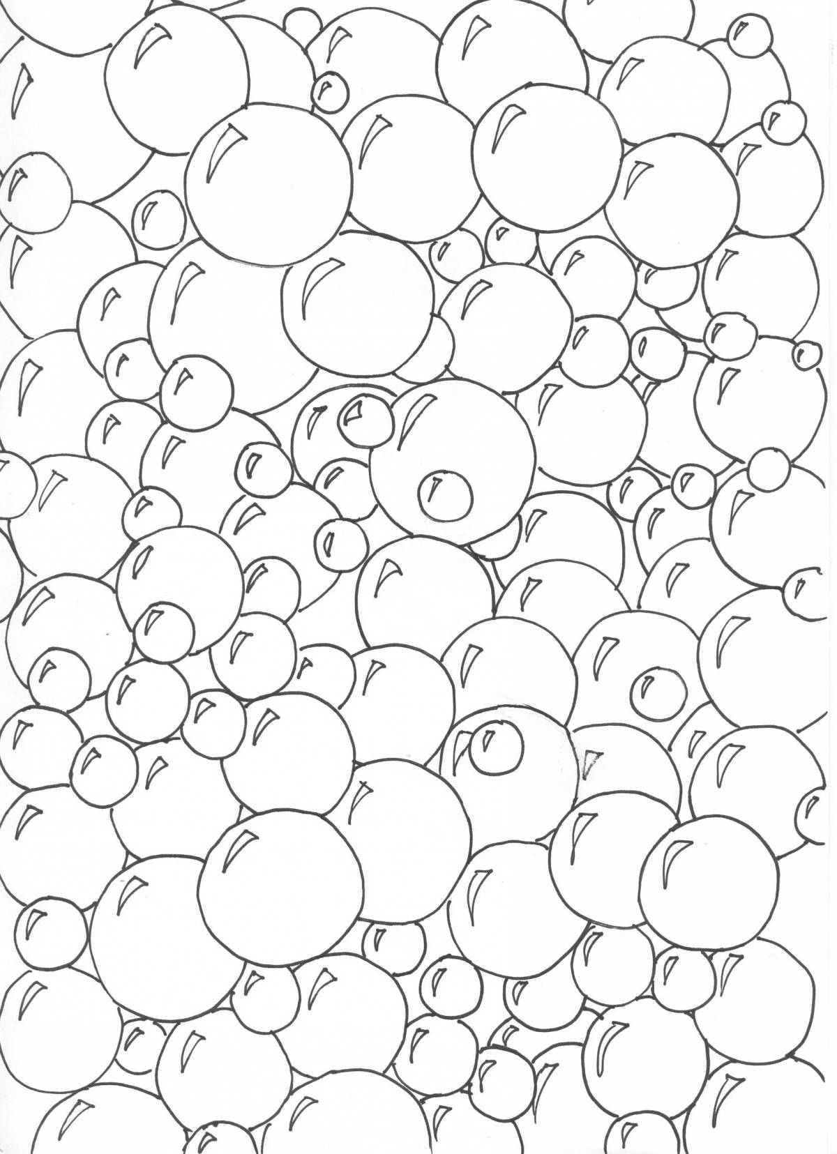 Shining coloring bubbles page