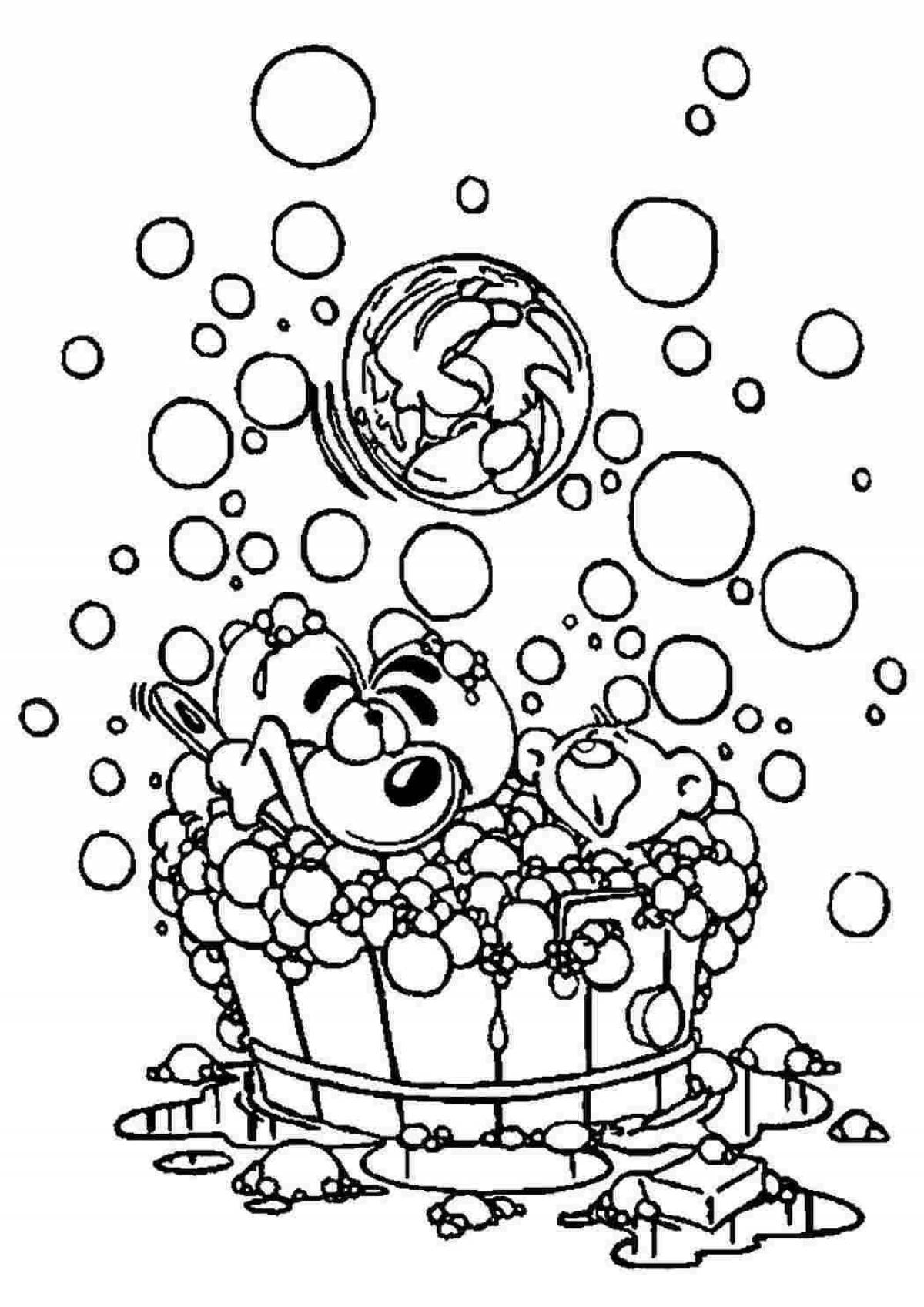 Joyful coloring page bubbles