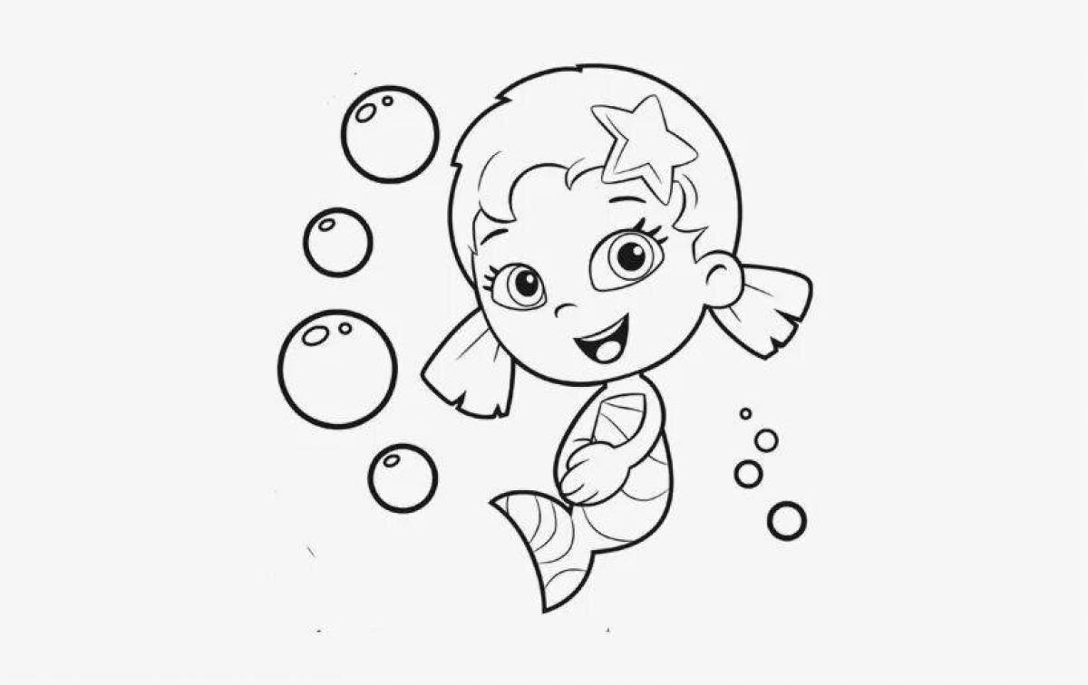 Holiday coloring pages with bubbles