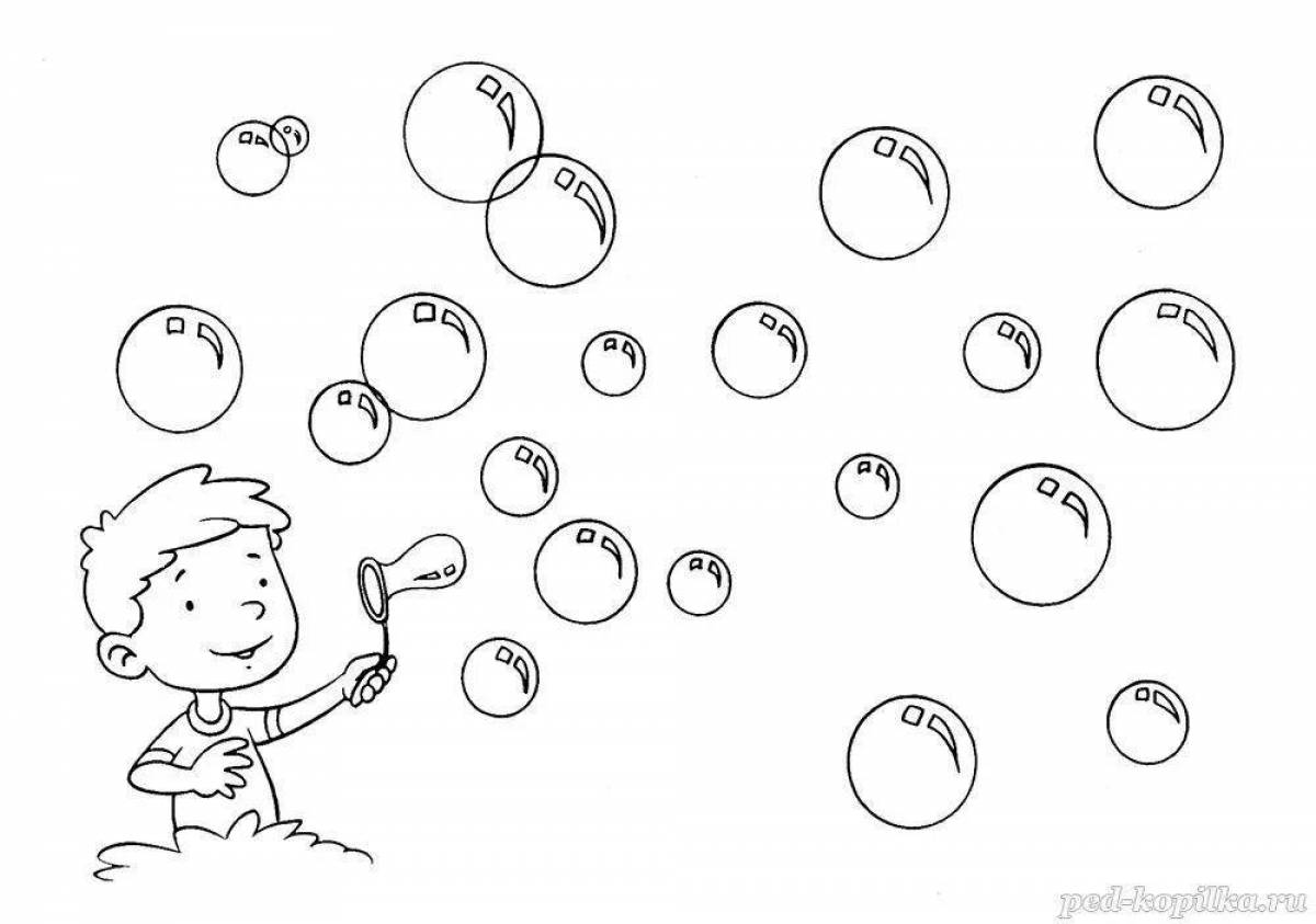 Vibrant coloring pages with bubbles
