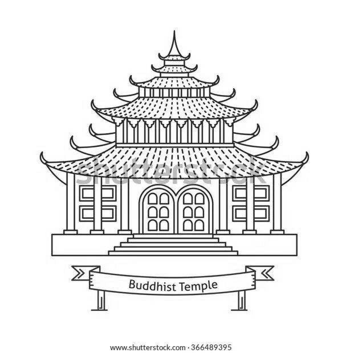 Фото Раскраска великолепная пагода