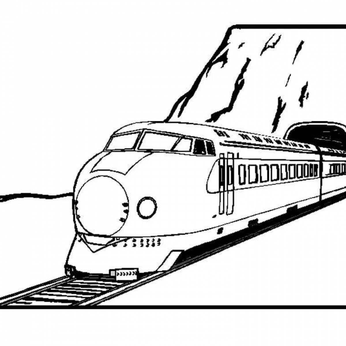 Fun coloring book with electric train