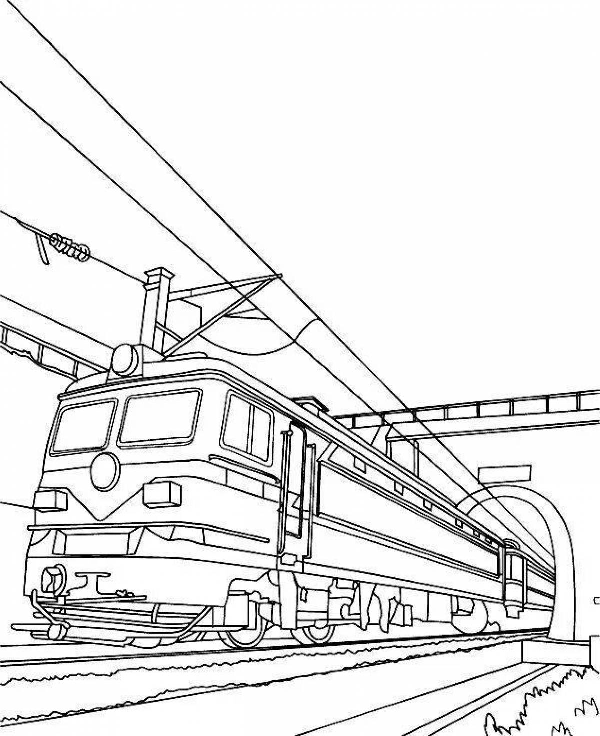 Coloring animated electric train
