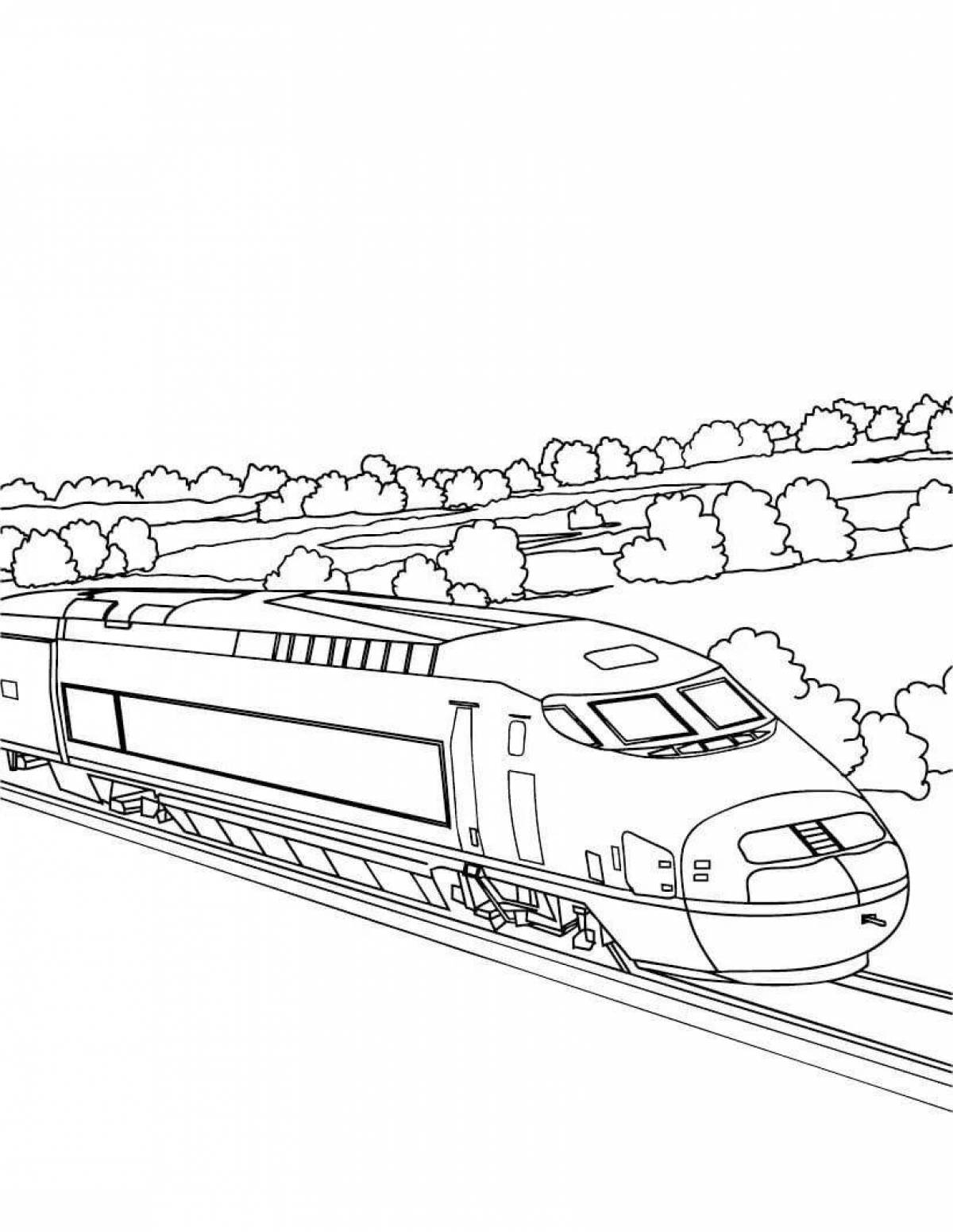 Coloring book shiny electric train