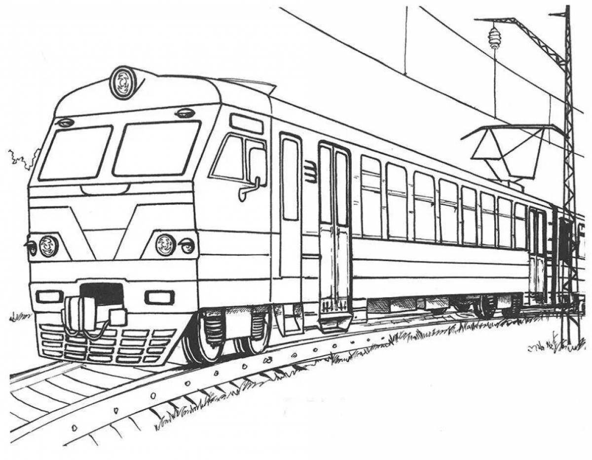 Fabulous electric train coloring page