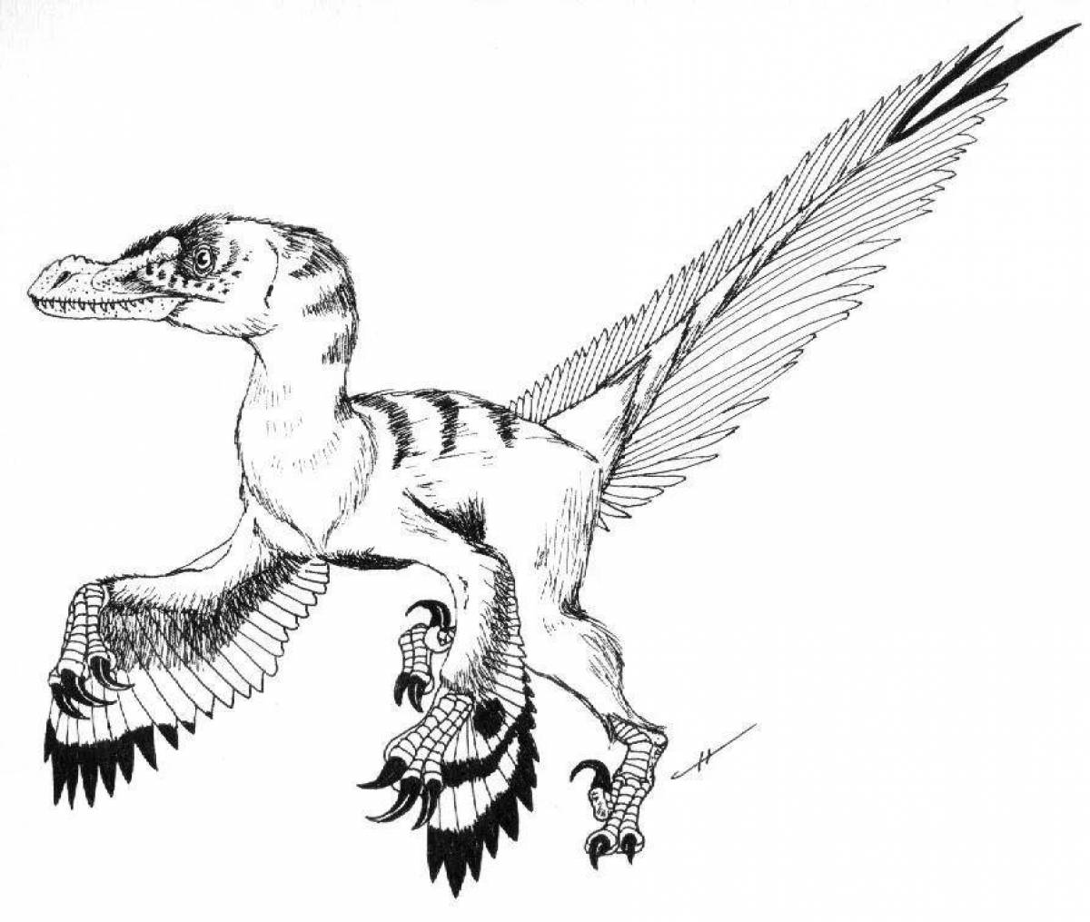 Awesome deinonychus coloring page