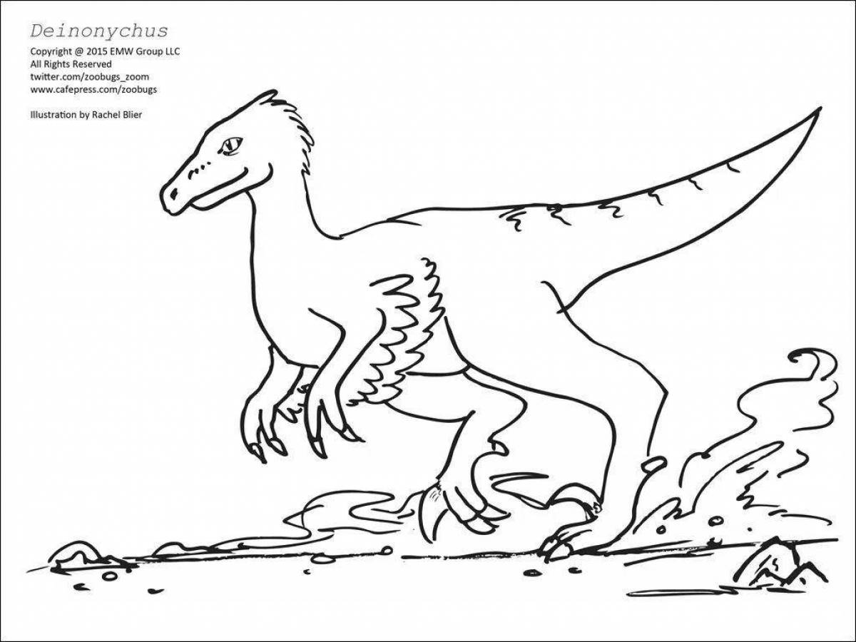 Glorious Deinonychus coloring page