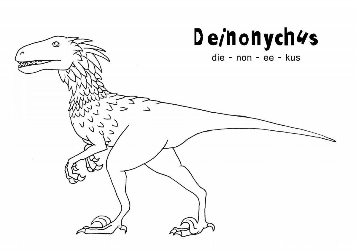 Beautiful Deinonychus coloring page