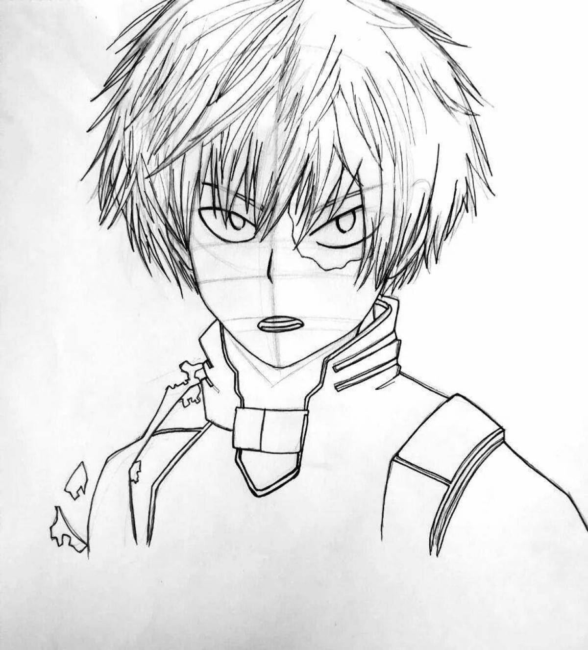 Coloring book energetic todoroki