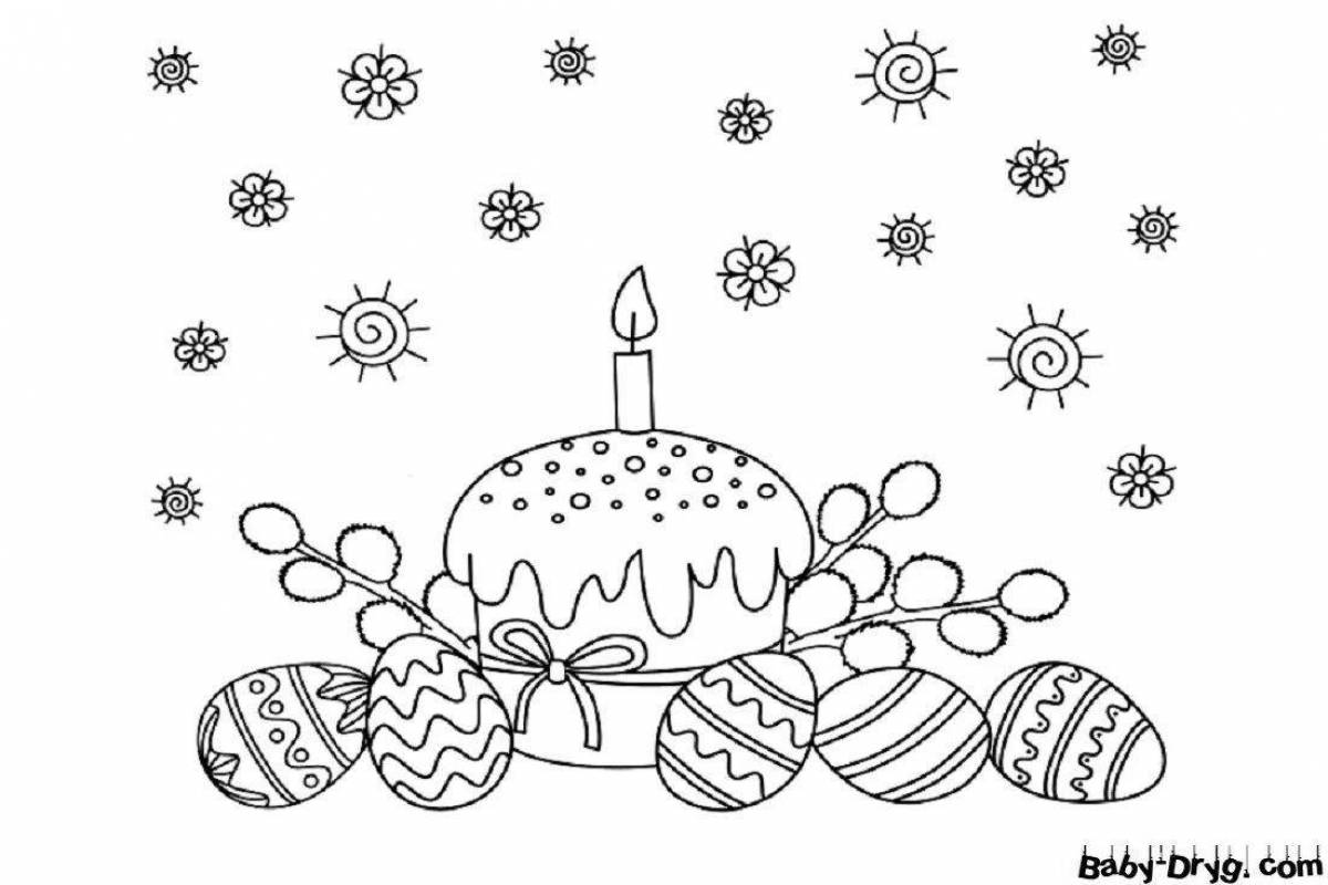 Amazing Easter cake coloring book