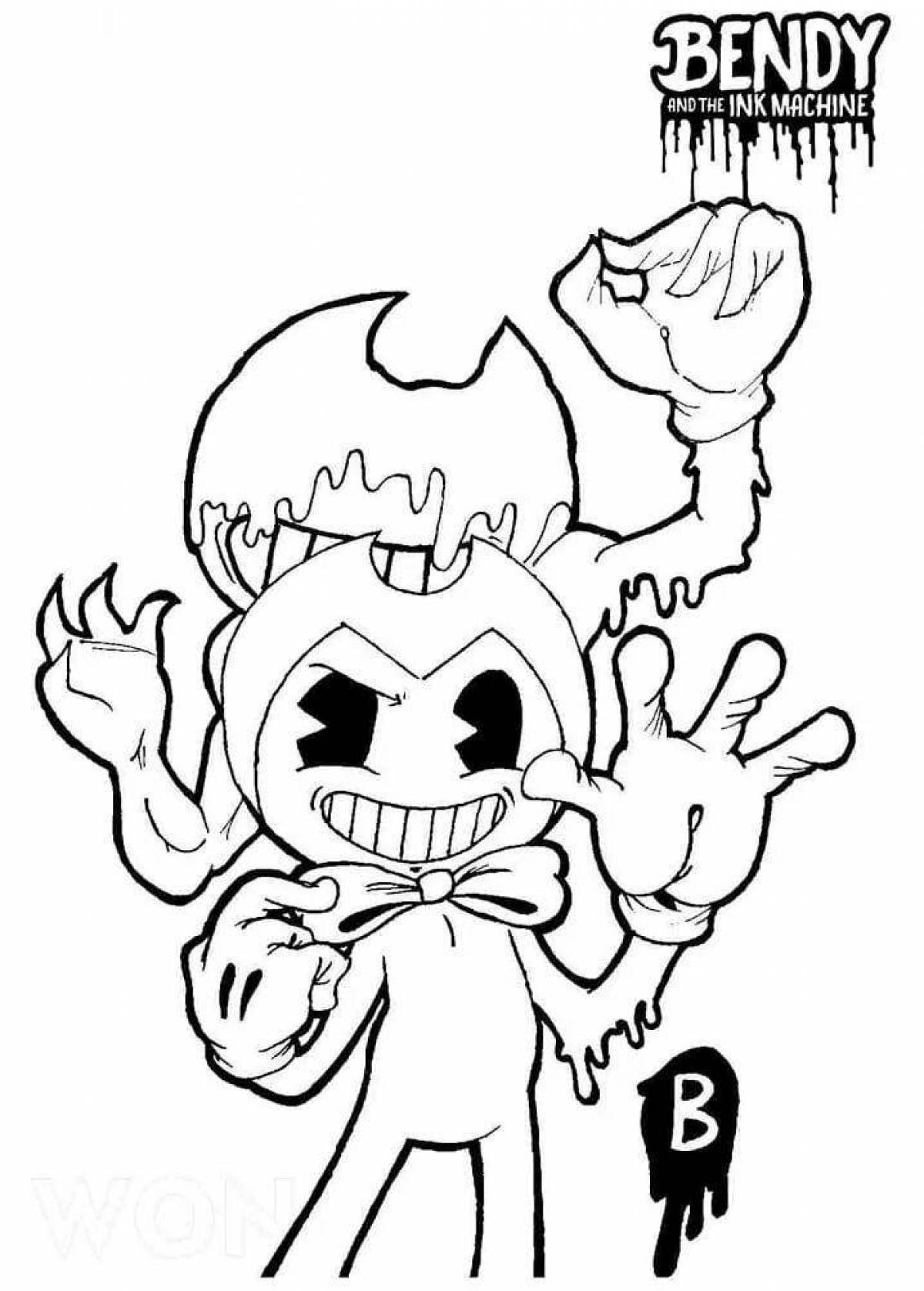 Shiny bendy coloring page