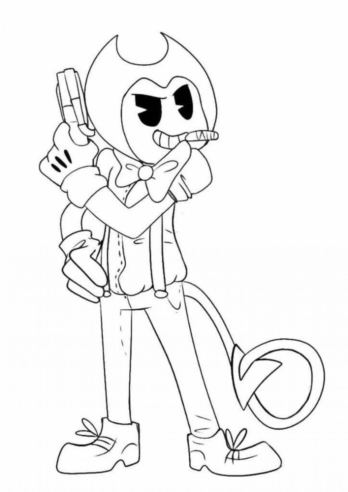 Animated bendy coloring page