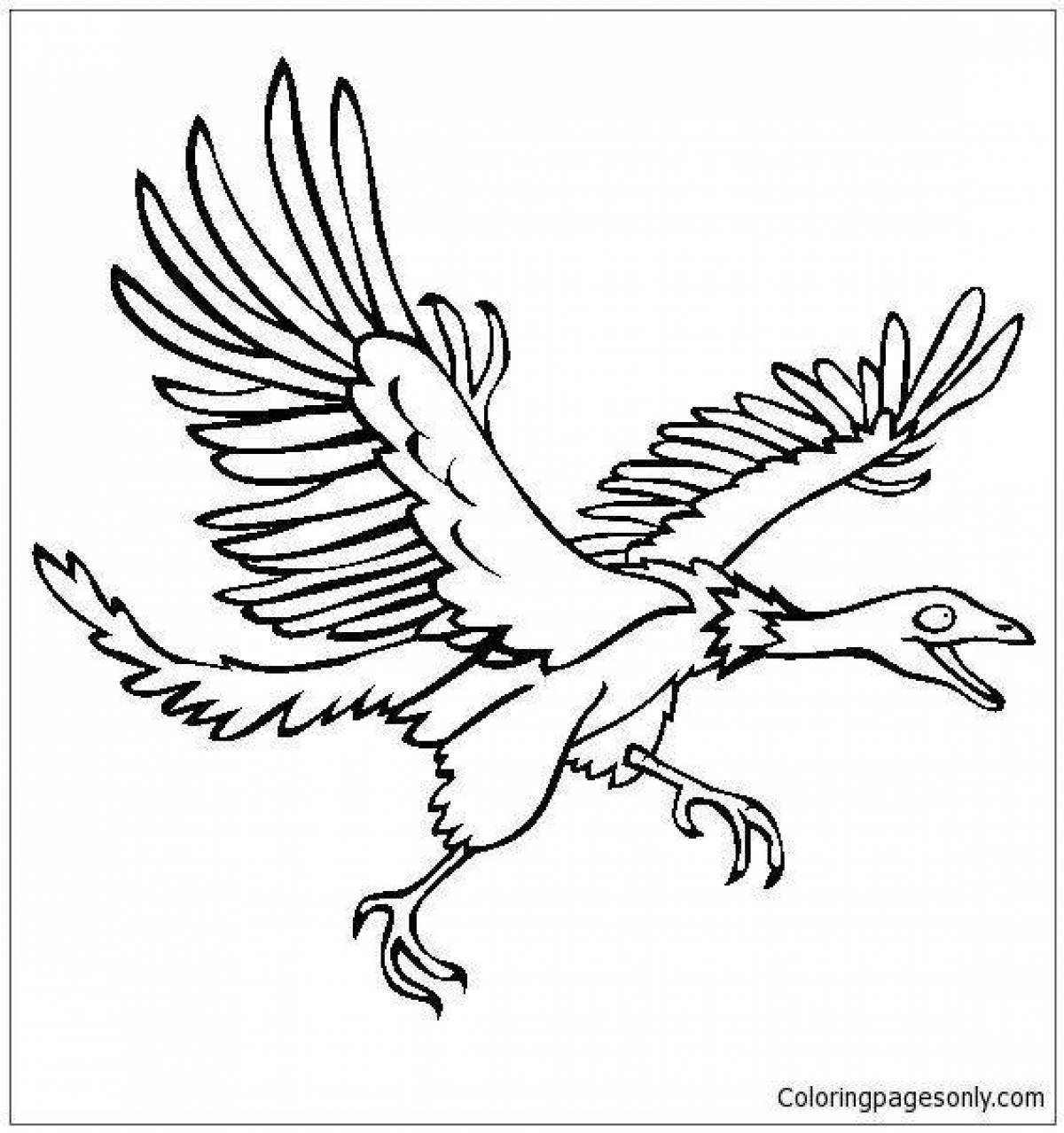 Coloring book striking Archeopteryx