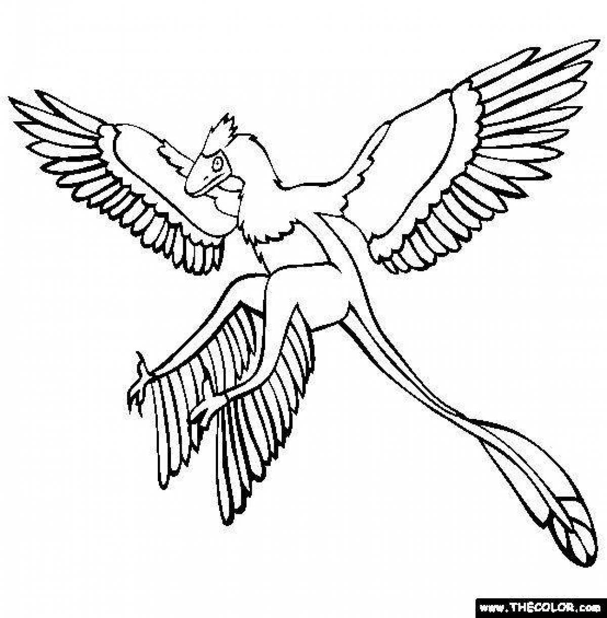 Coloring page mysterious archeopteryx