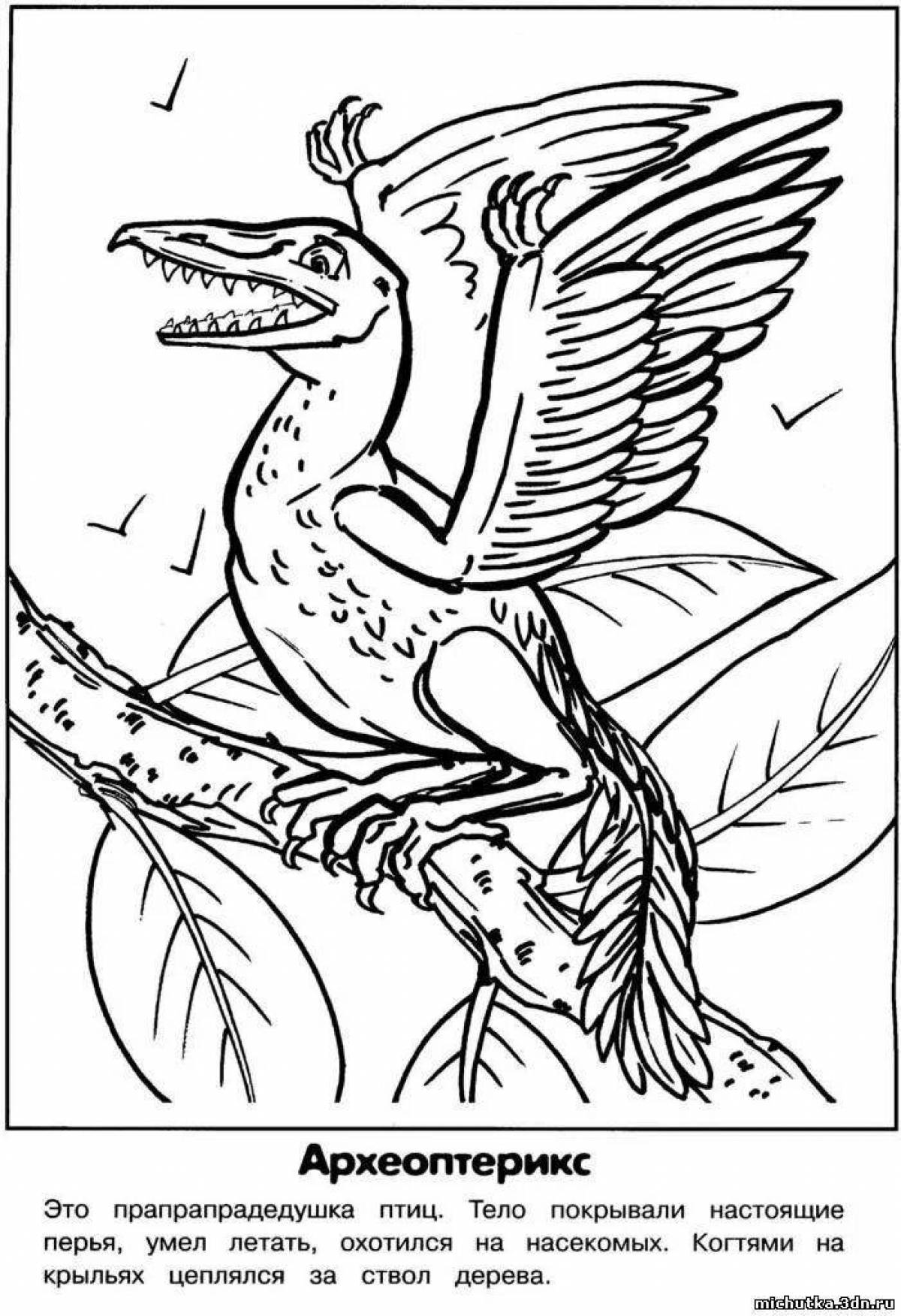 Coloring book provocative Archeopteryx