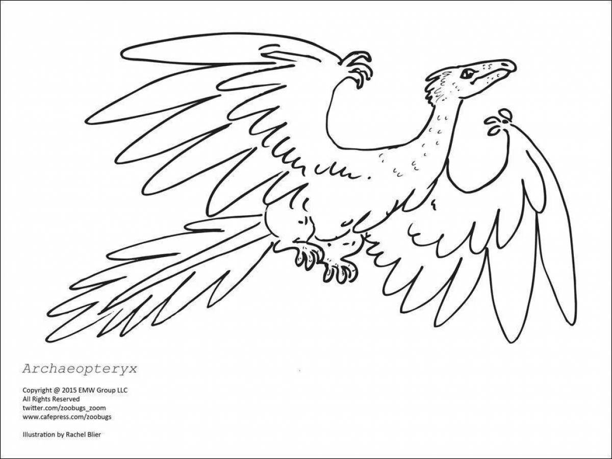 Coloring book fabulous archeopteryx