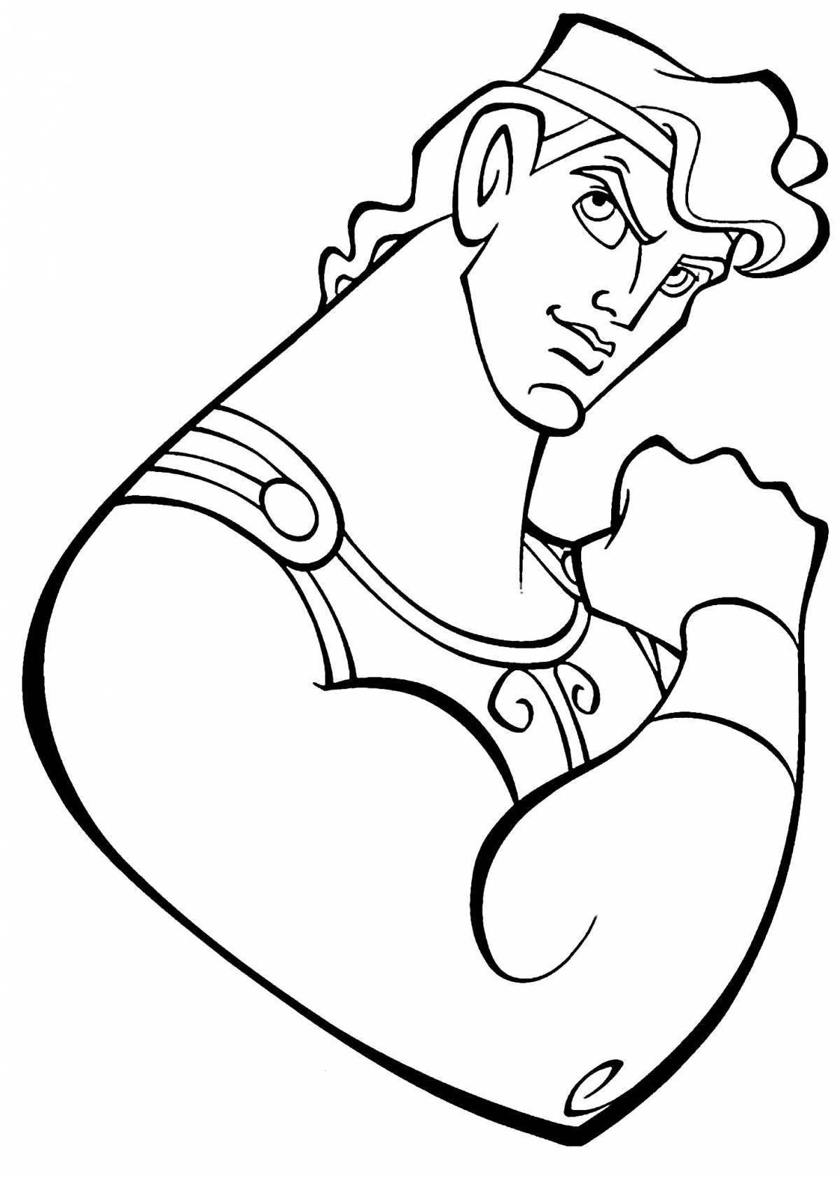 Brightly colored hercules coloring book