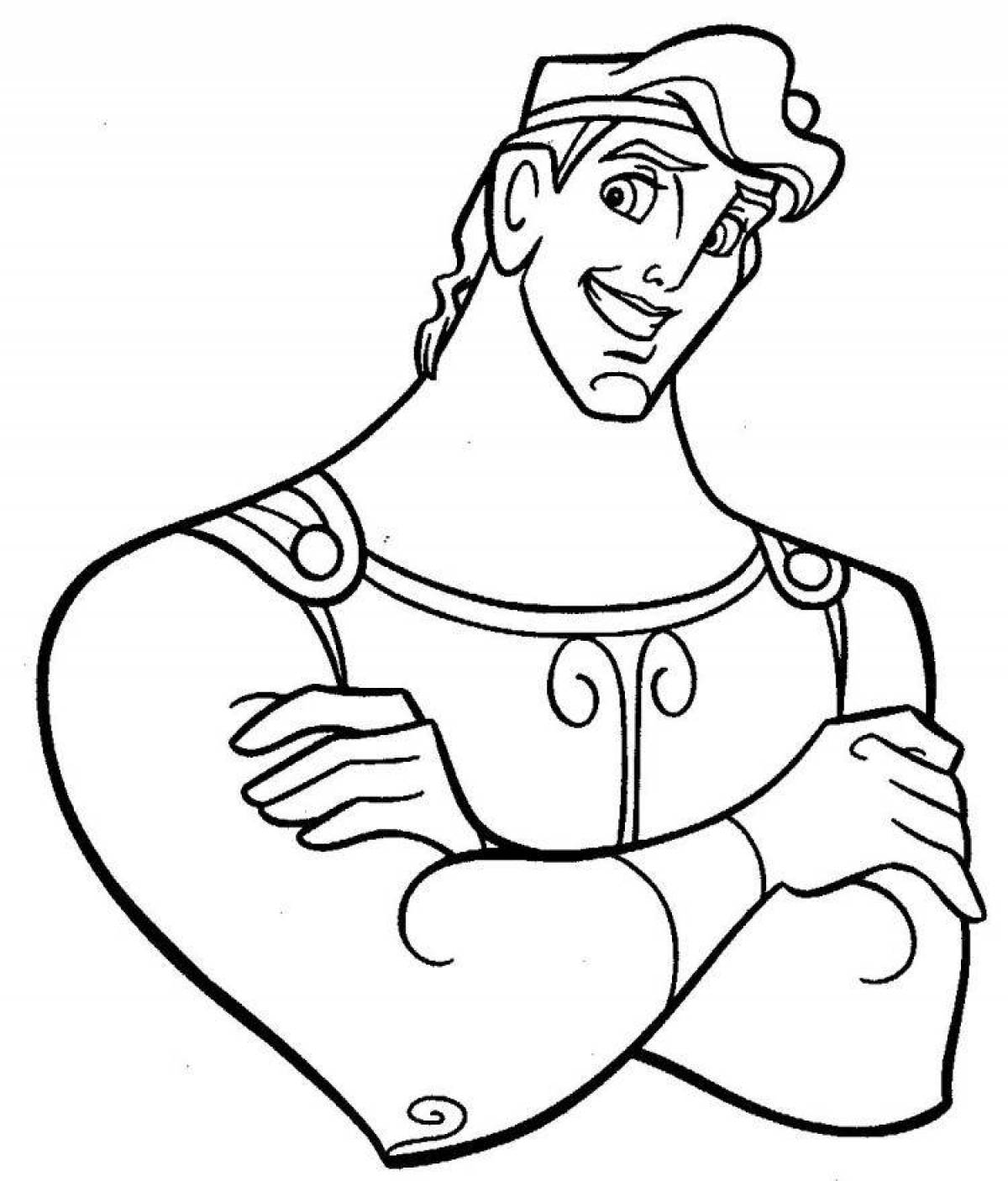 Coloring page striking hercules