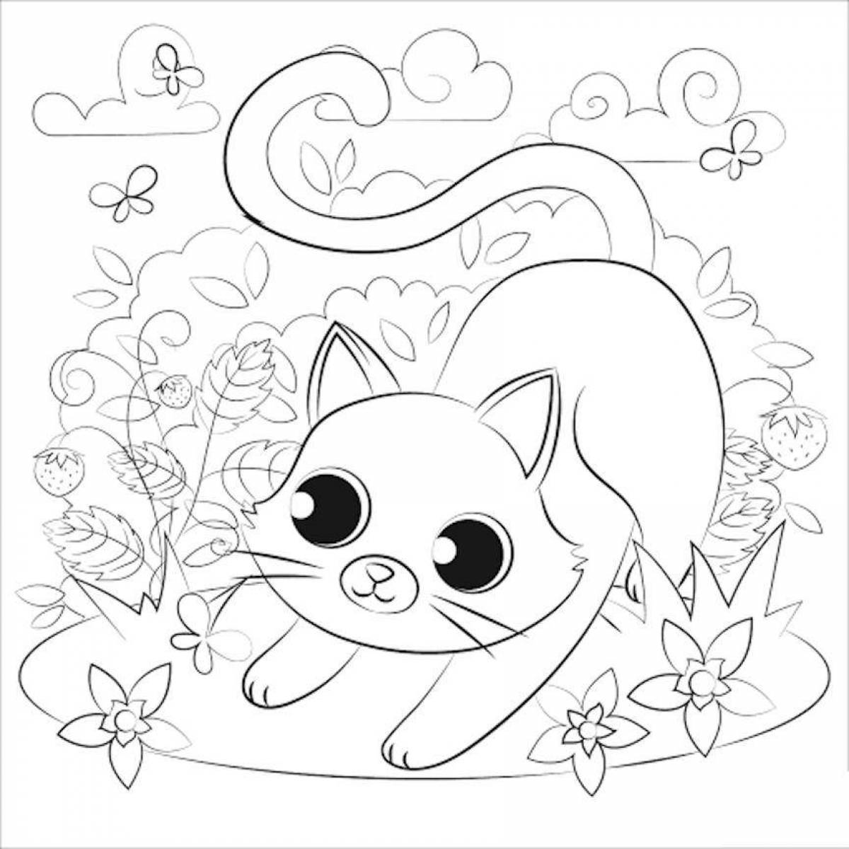Кошки раскраски