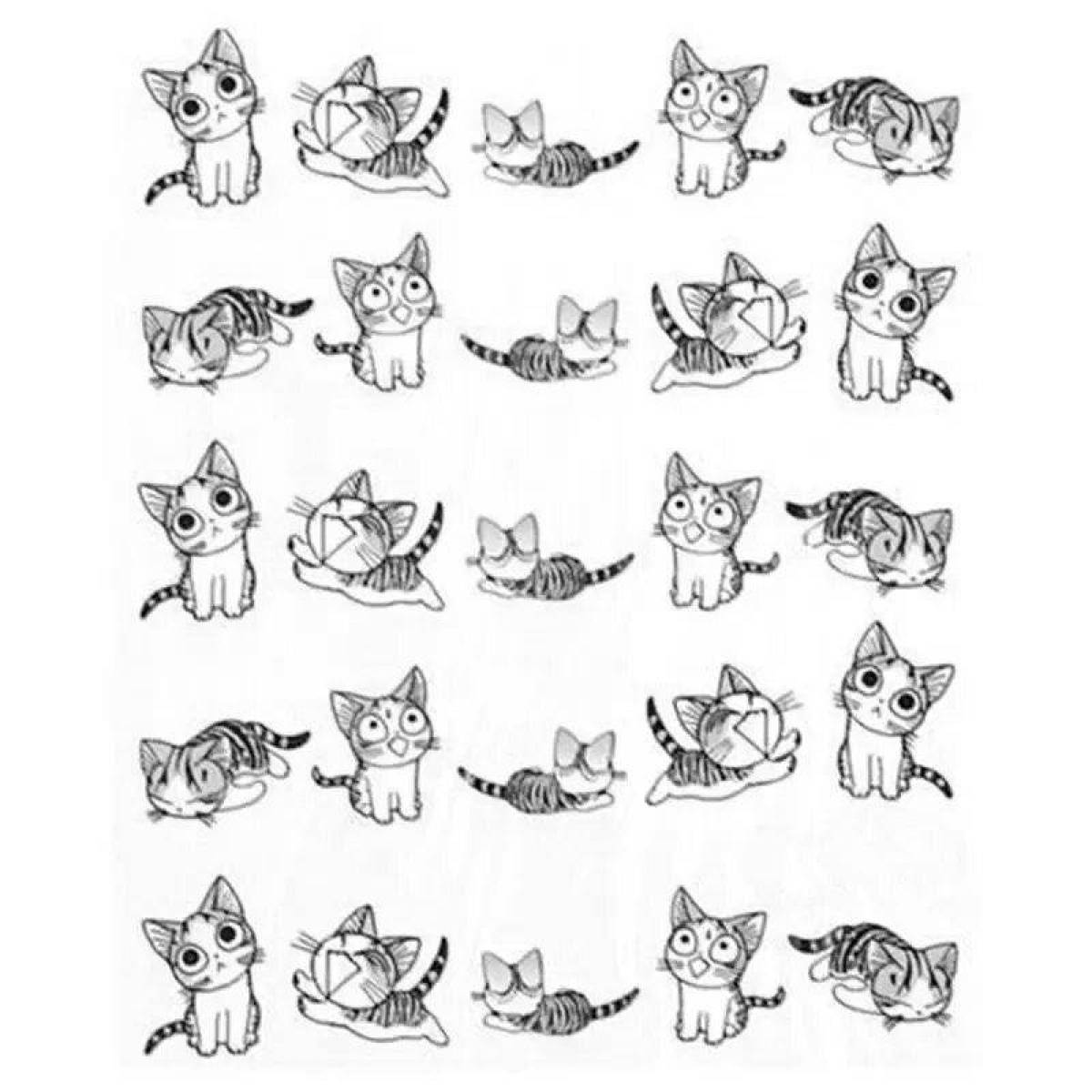 Котики много на одном листе
