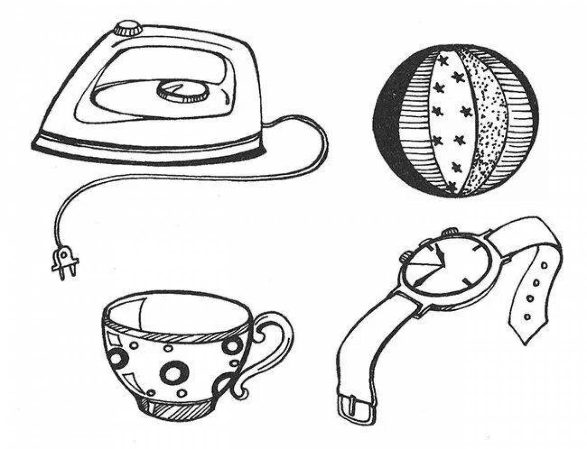 Картинка предметы раскраска