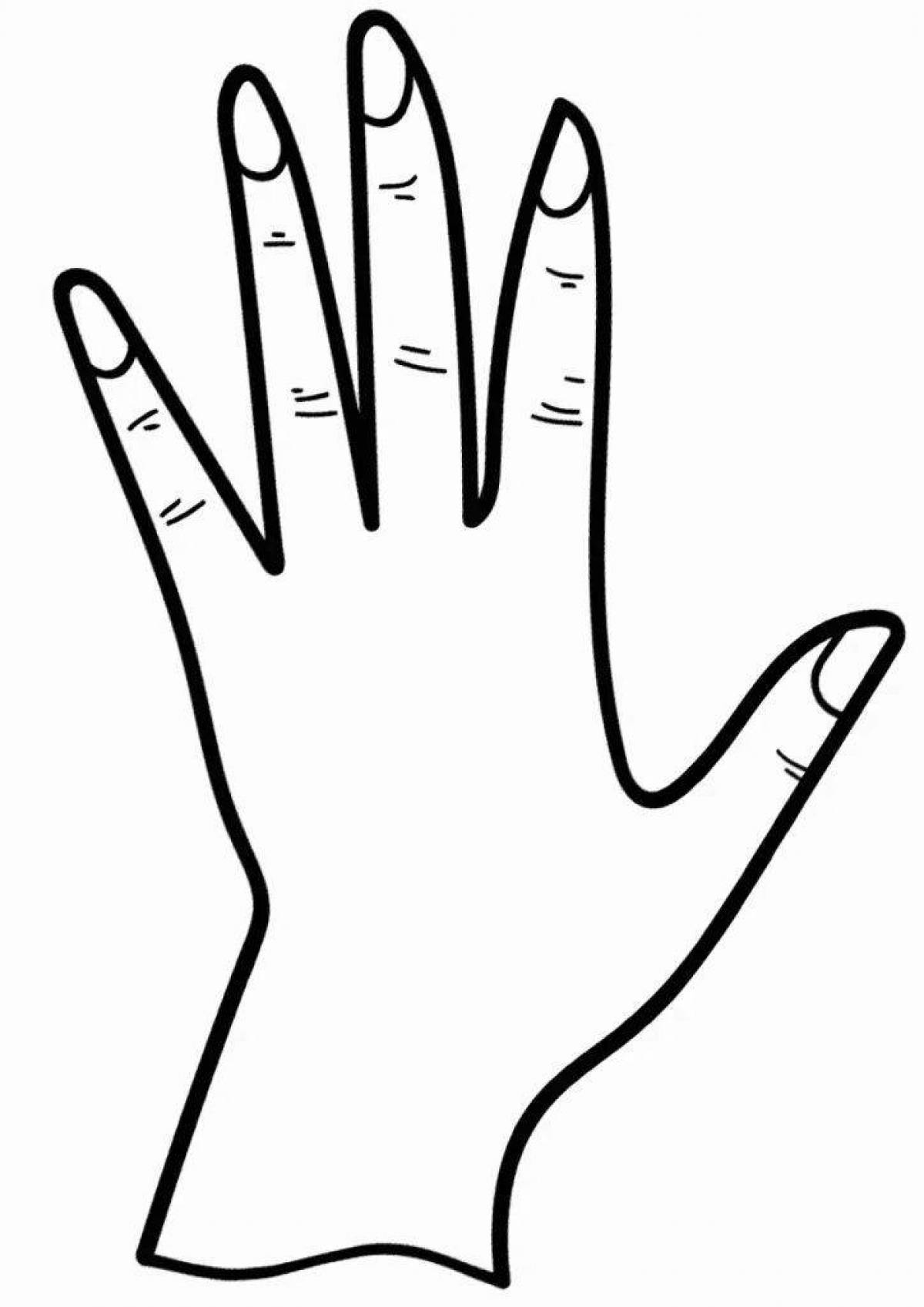 Раскраска рука с ногтями