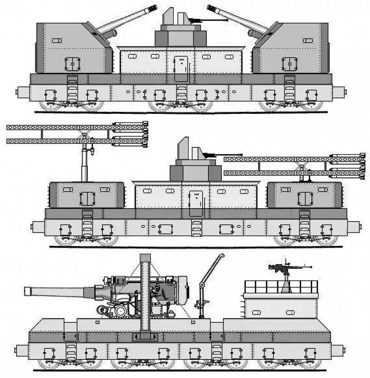 Detailed coloring of the armored train
