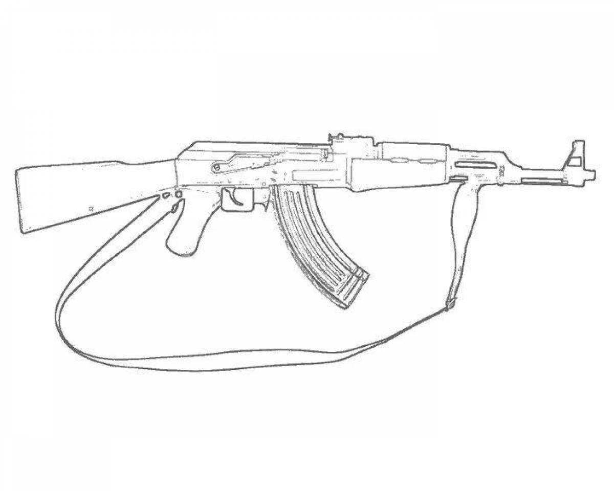 Detailed coloring ak-47