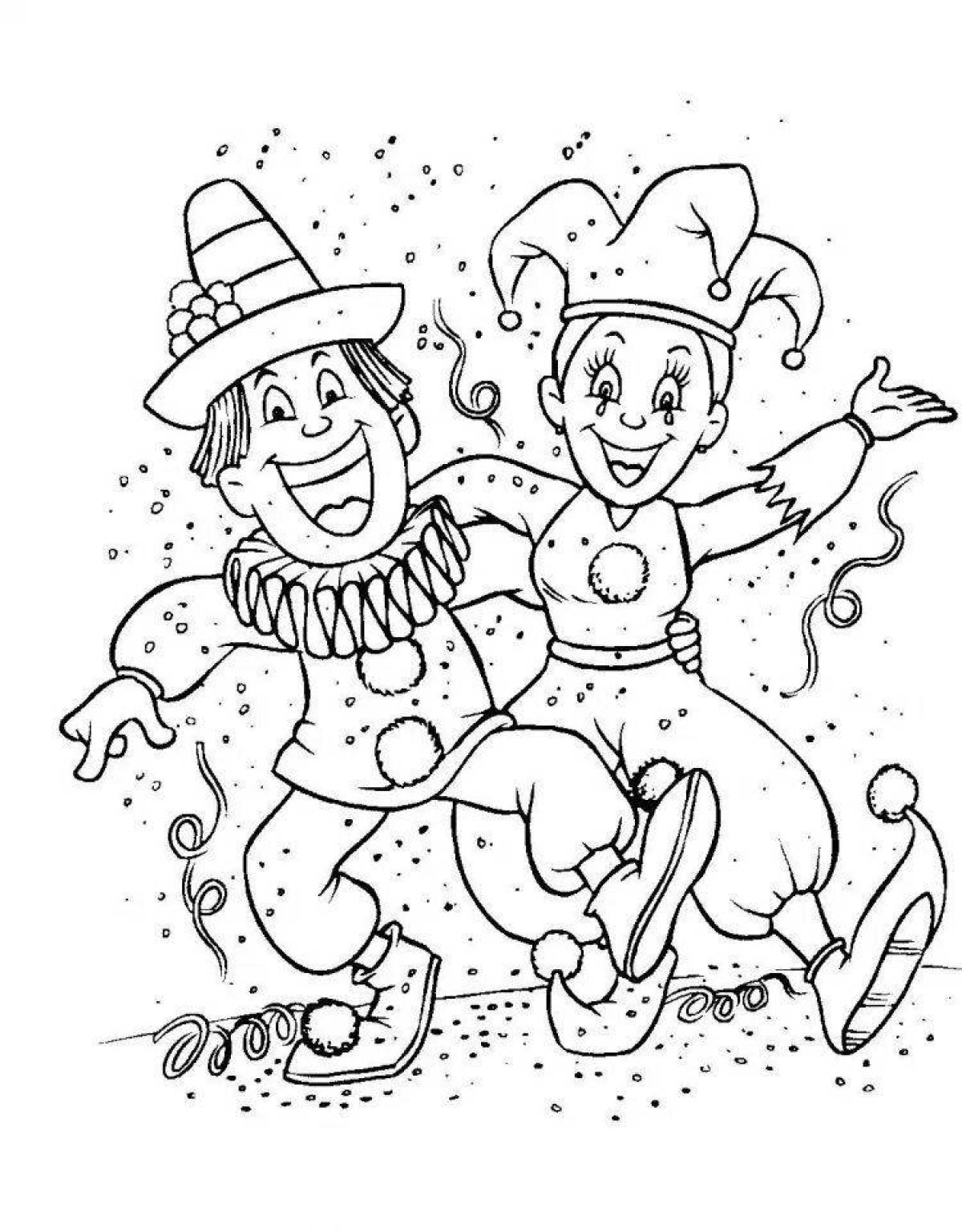 Colouring jester coloring page