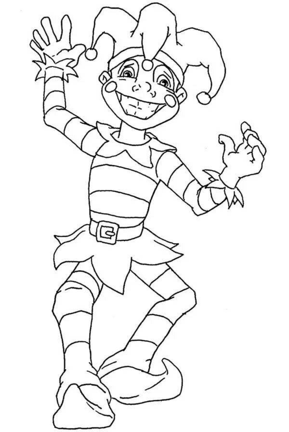 Coloring page energetic jester