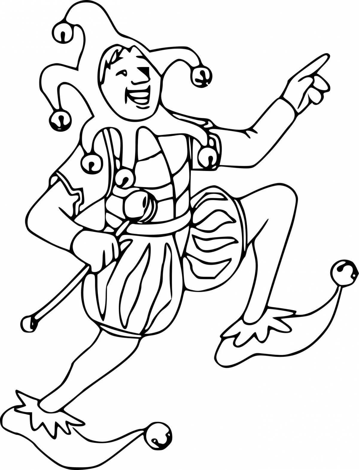 Courageous jester coloring page