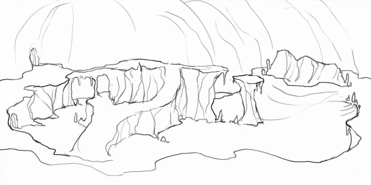 Coloring page charming cave