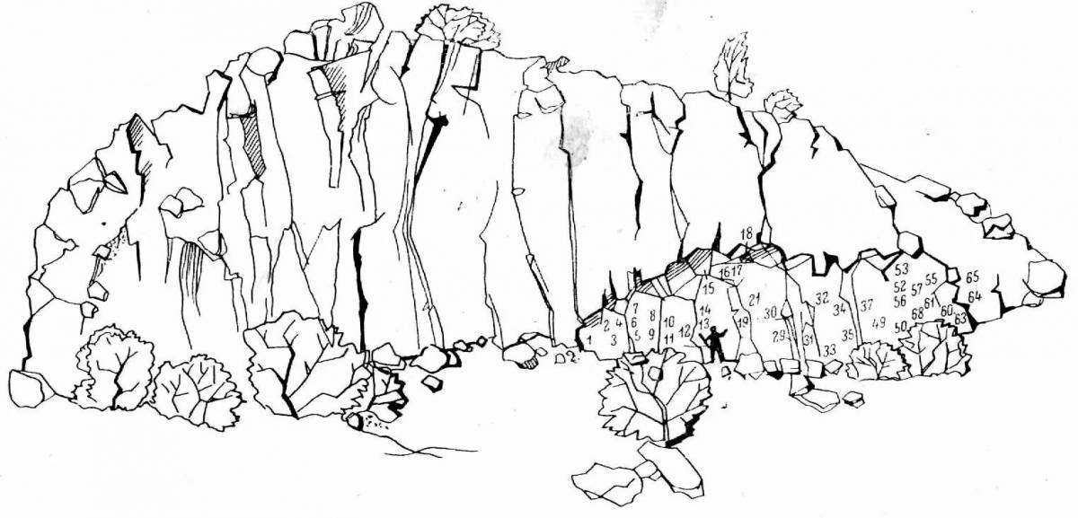 Раскраска безмятежная пещера