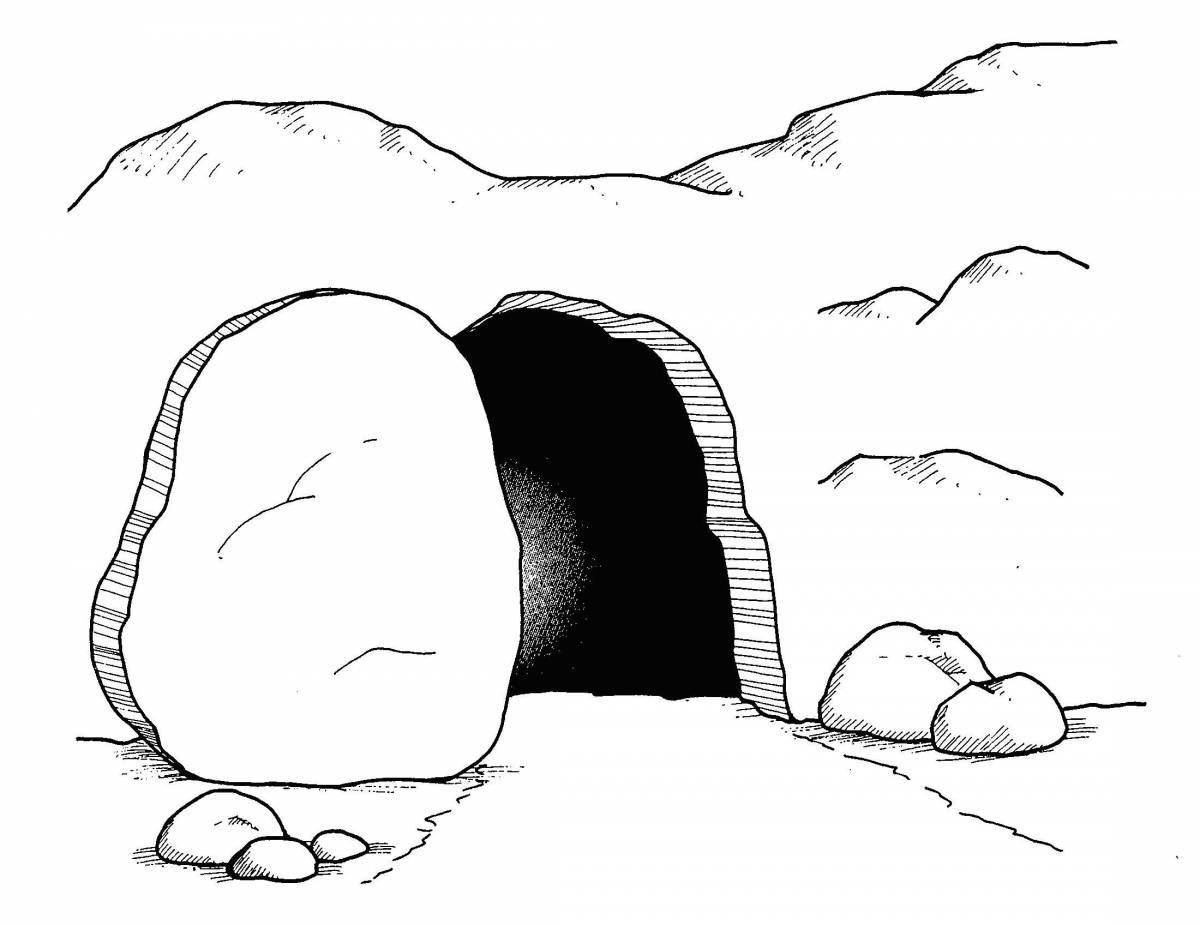 Large cave coloring page