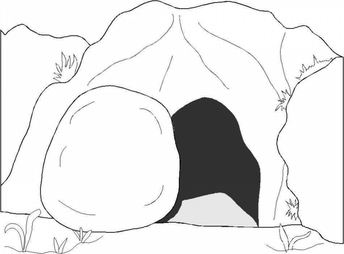 Sky cave coloring page