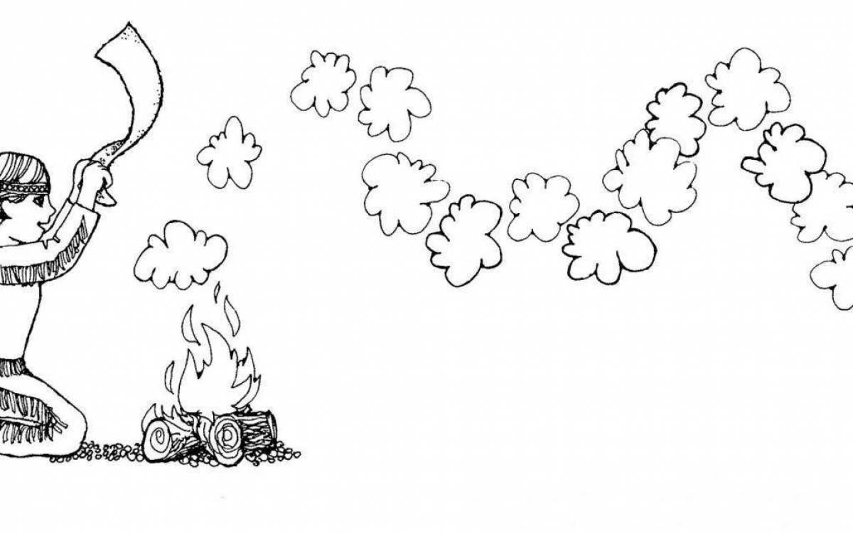 Transcendent smoke coloring page