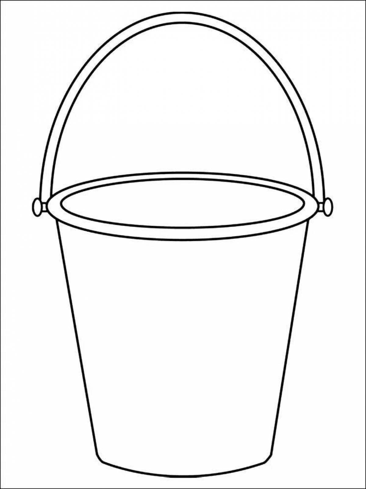 Playful bucket coloring page