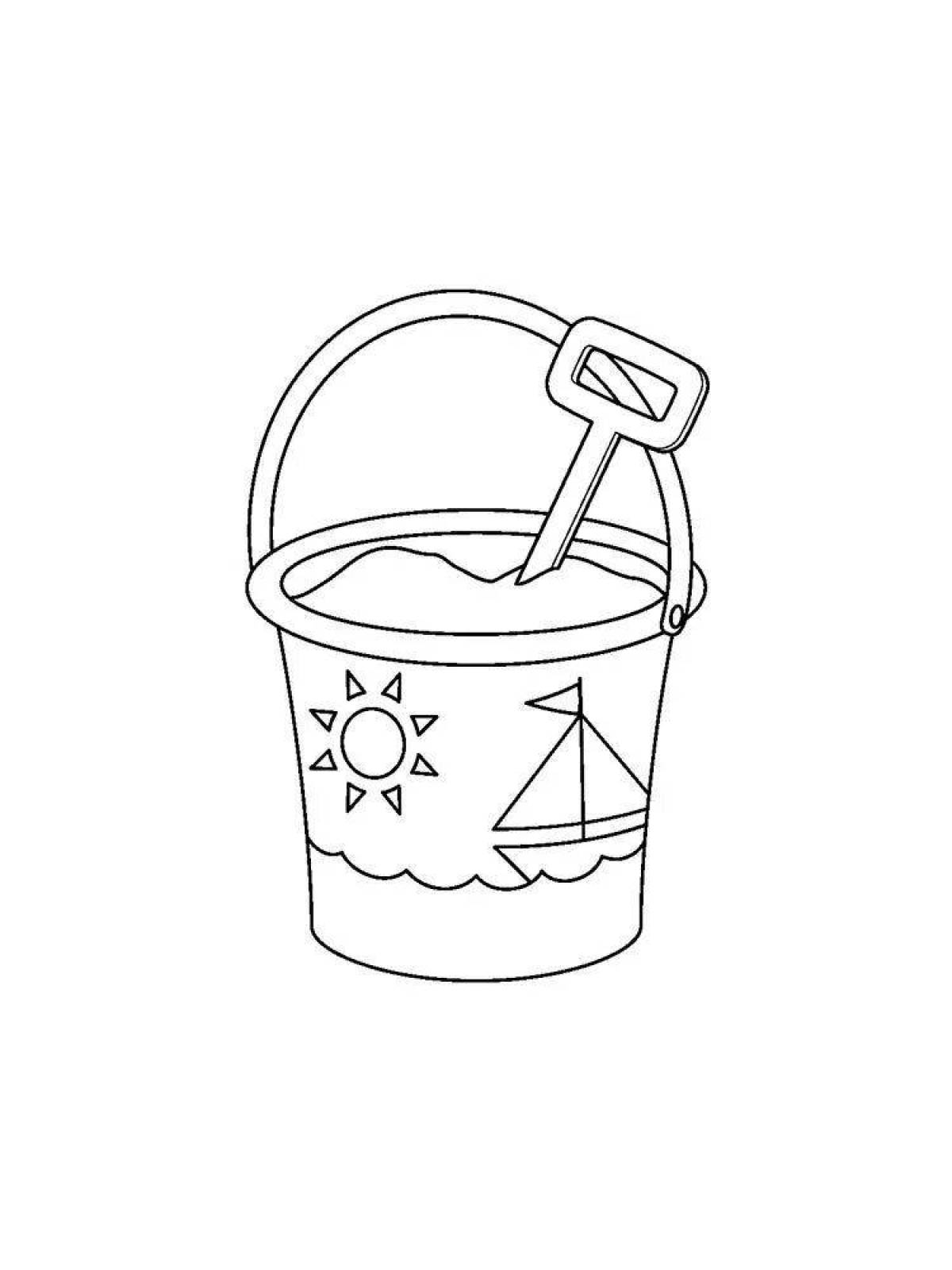 Sparkly bucket coloring page