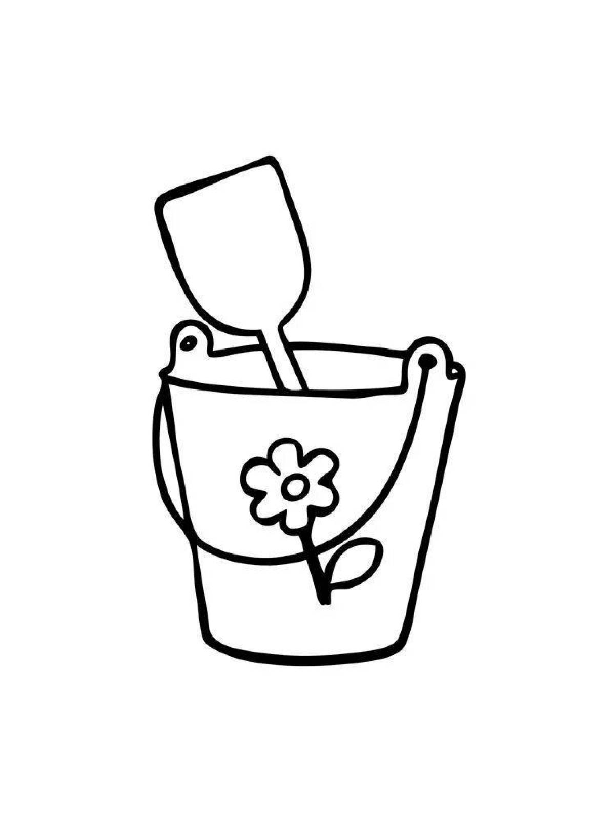 Adorable bucket coloring page