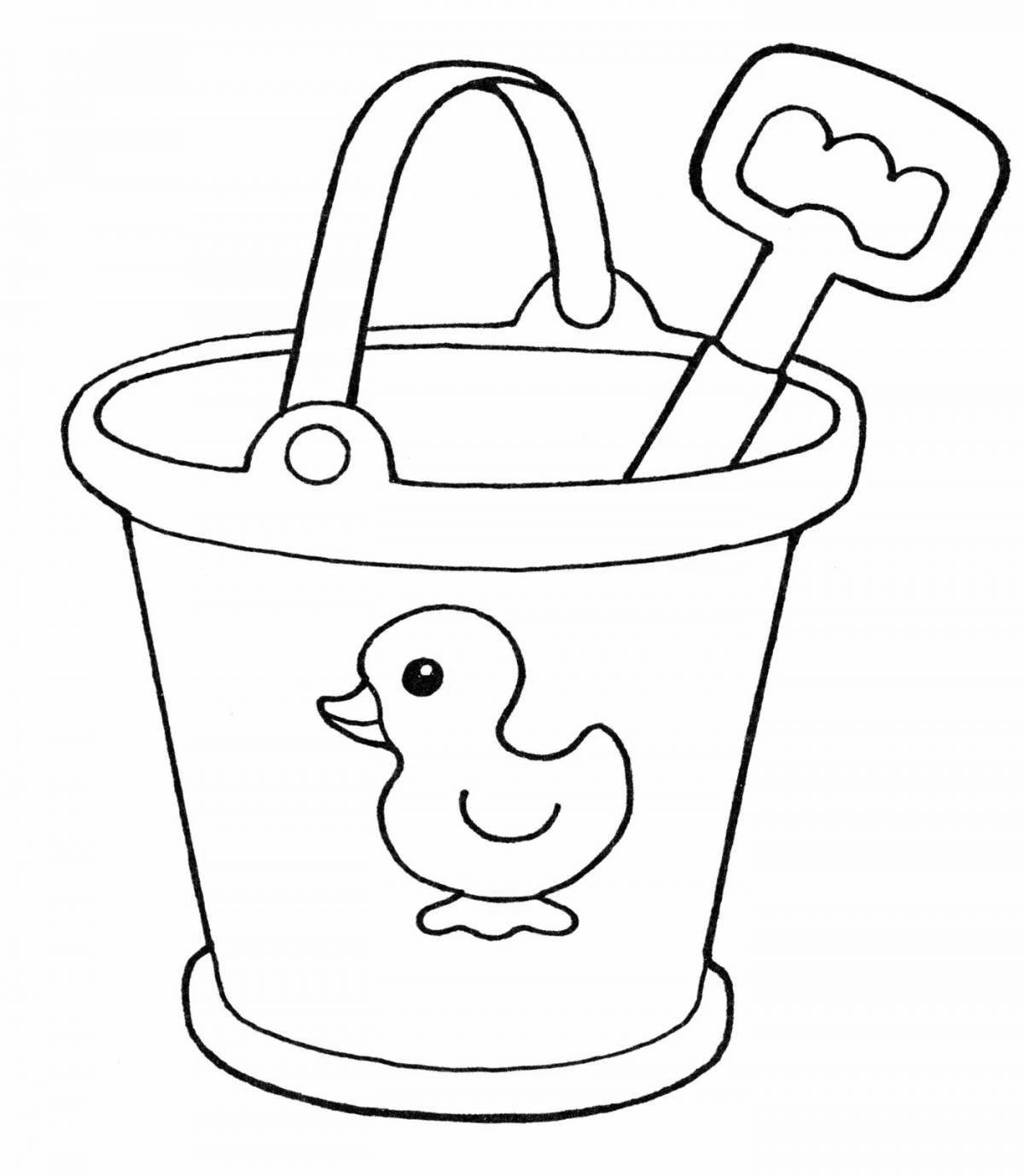 Amazing bucket coloring page