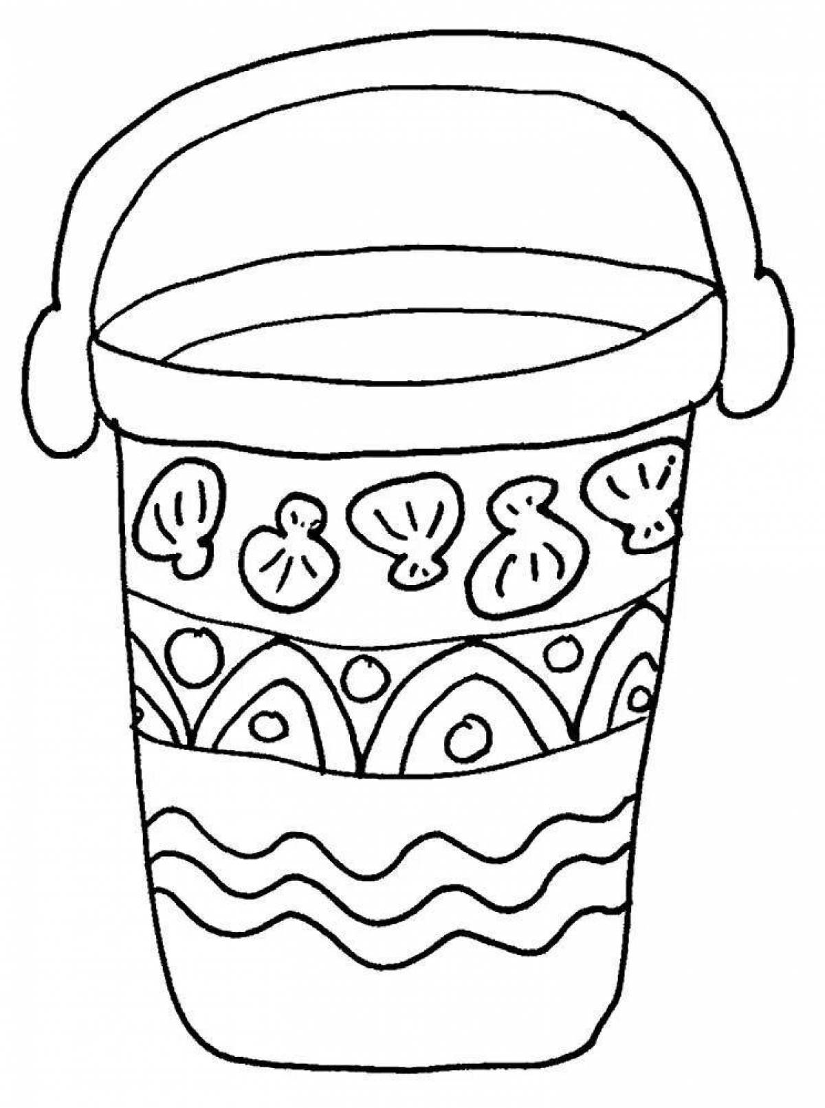 Gorgeous bucket coloring page