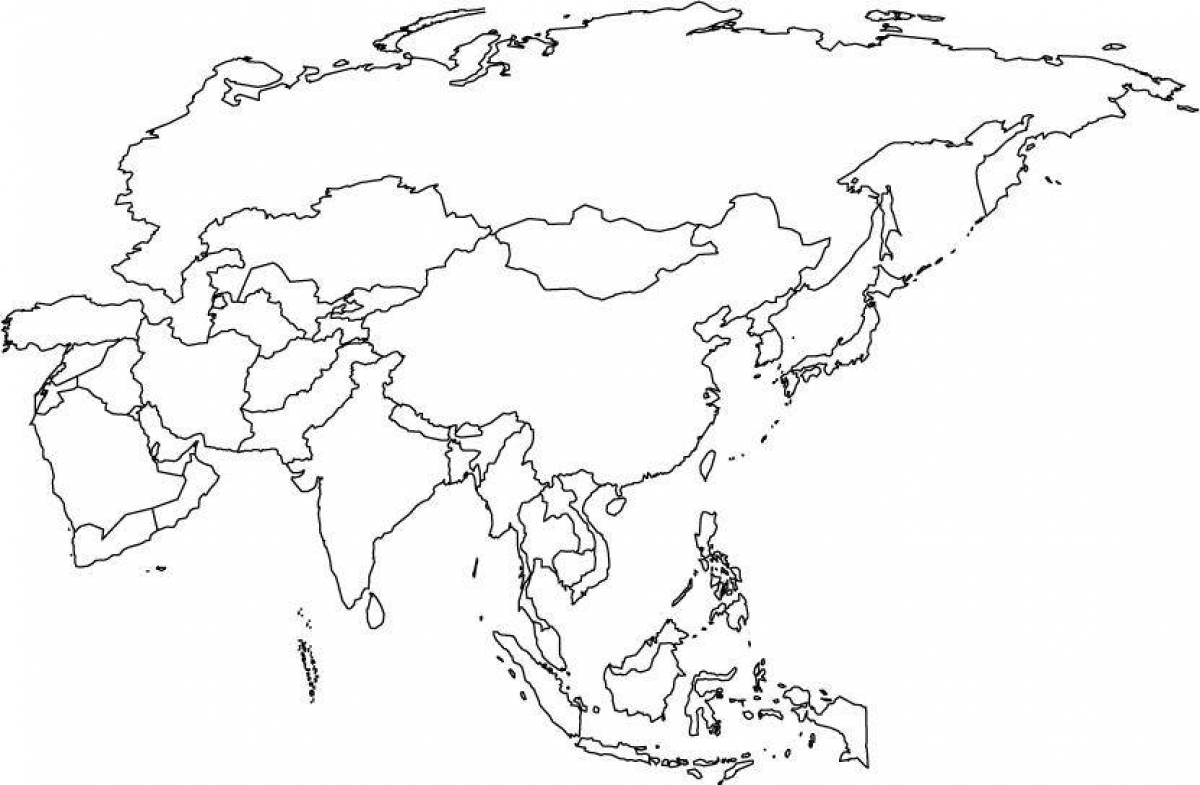 Карты стран раскраски. Пустая карта зарубежной Азии с границами государств. Политическая карта Азии пустая. Контурная карта зарубежной Азии с границами государств. Карта зарубежной Азии пустая.