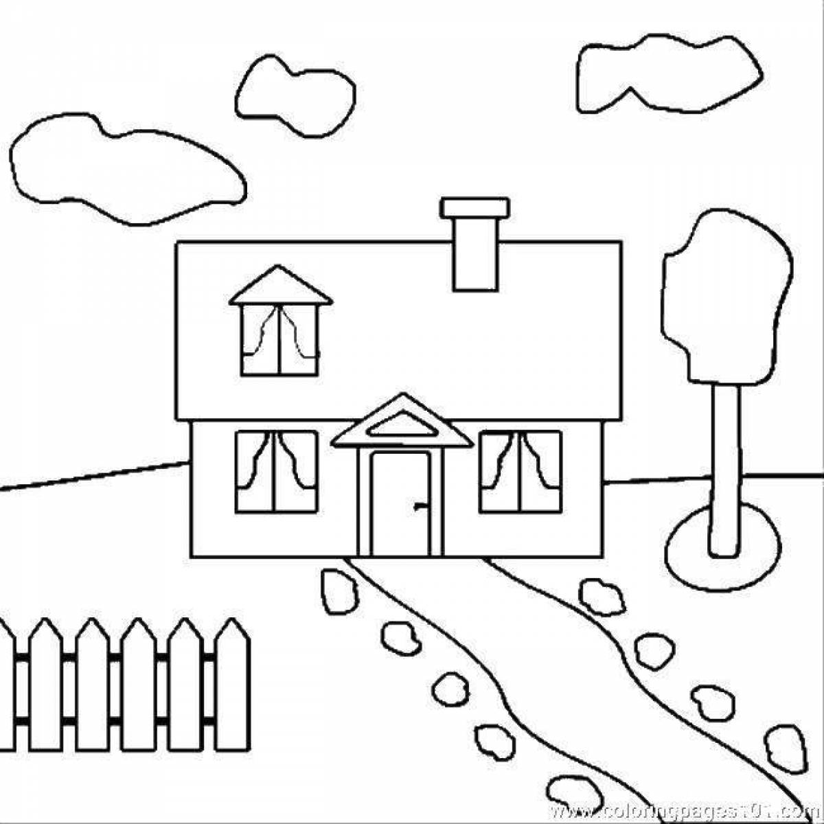 Calm courtyard coloring book