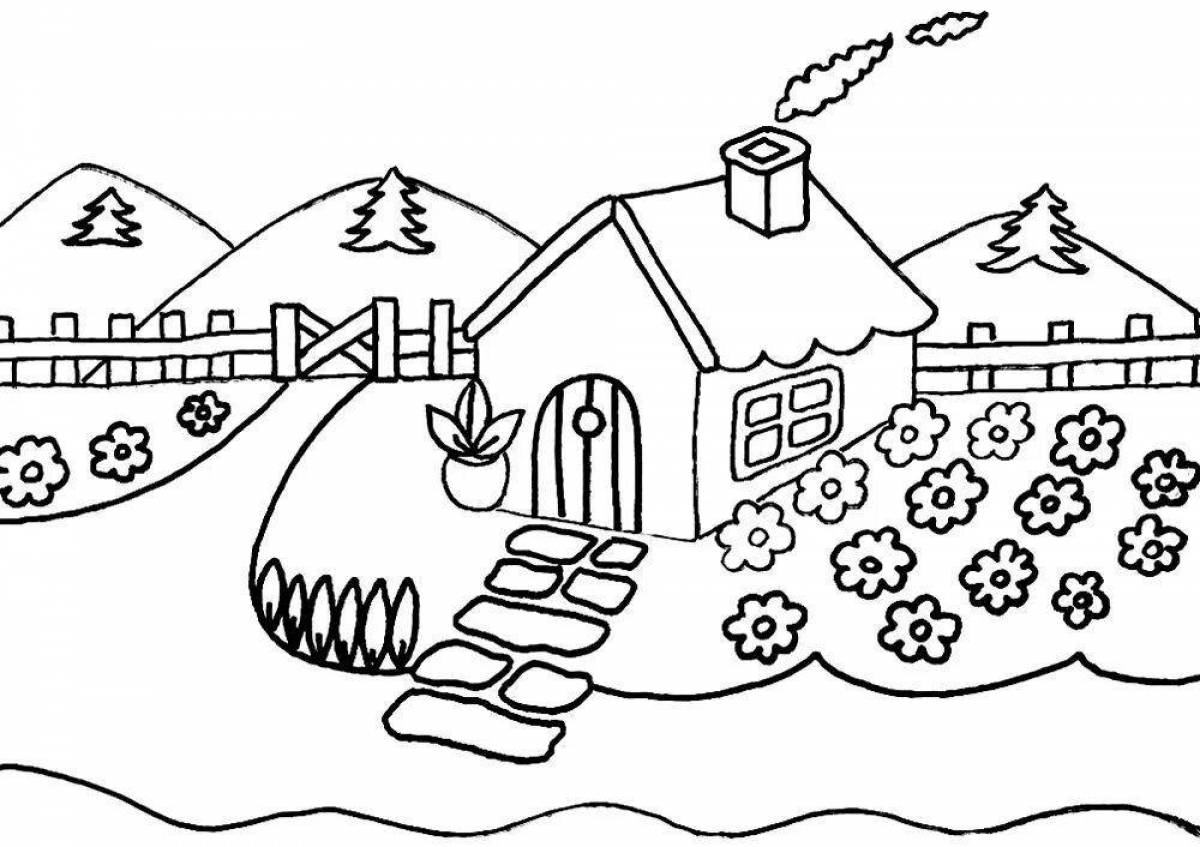 Exotic yard coloring page