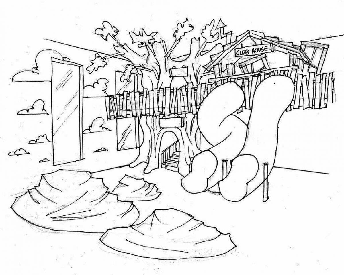 Majestic courtyard coloring book