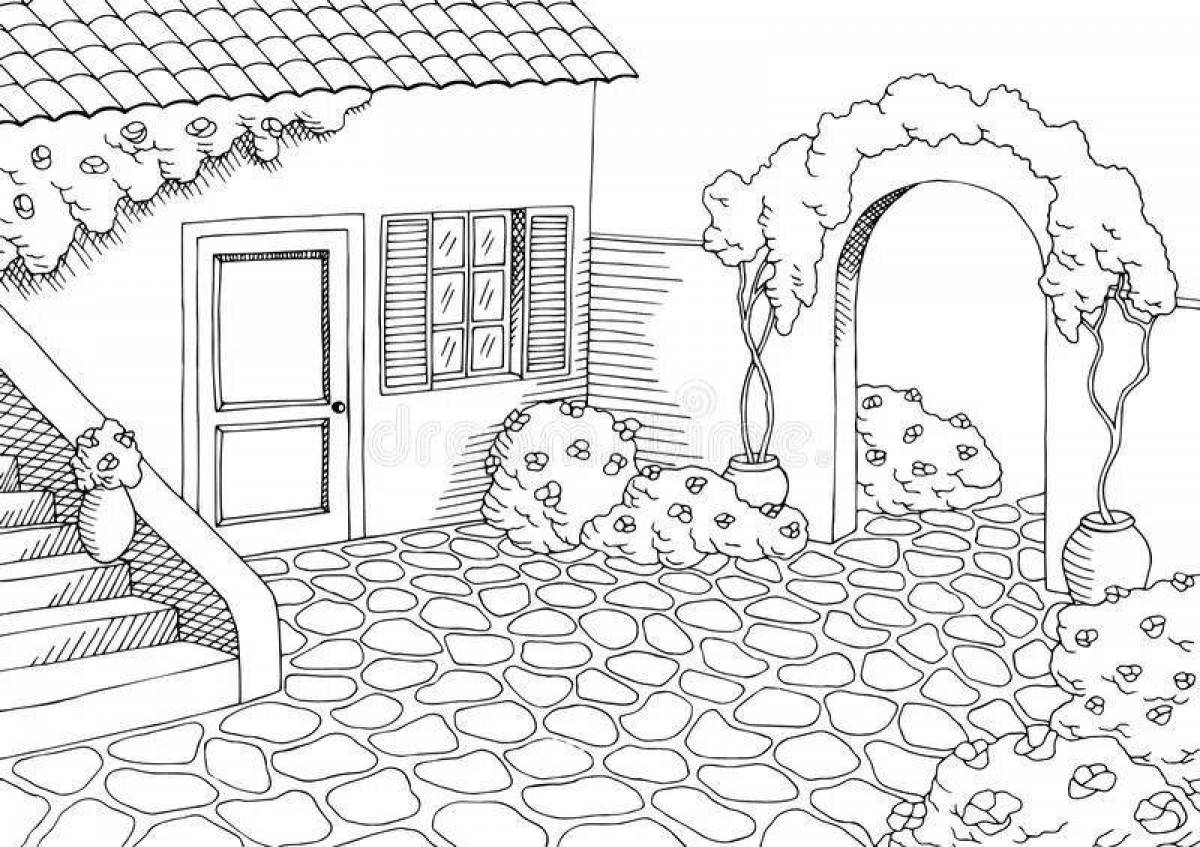 Beautiful yard coloring pages